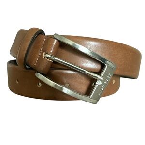 Hugo Boss Brown Leather Men's Belt with Silver Hardware Size  90-34 IGOS50181449